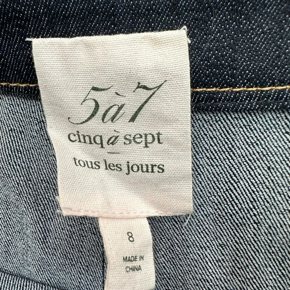 CINQ A SEPT Cotton Denim Shorts with Bows